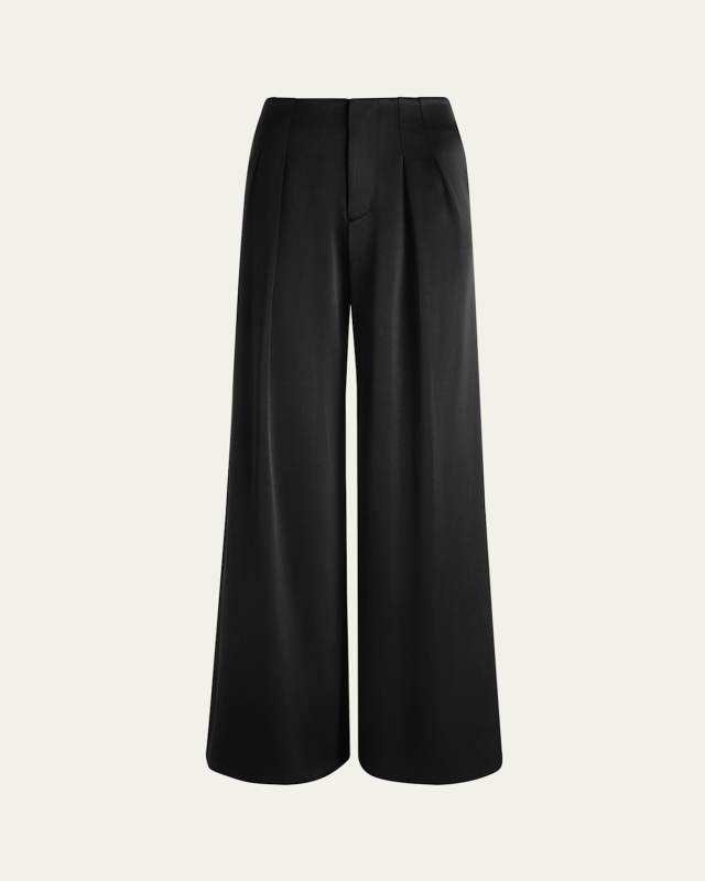 Eloise Wide-Leg Satin Pants